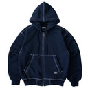 Sudadera Benzaa Zipper Azul Hilos Blancos