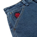 Short Spitfire Big Head Flame Denim Mezclilla Stone Wash
