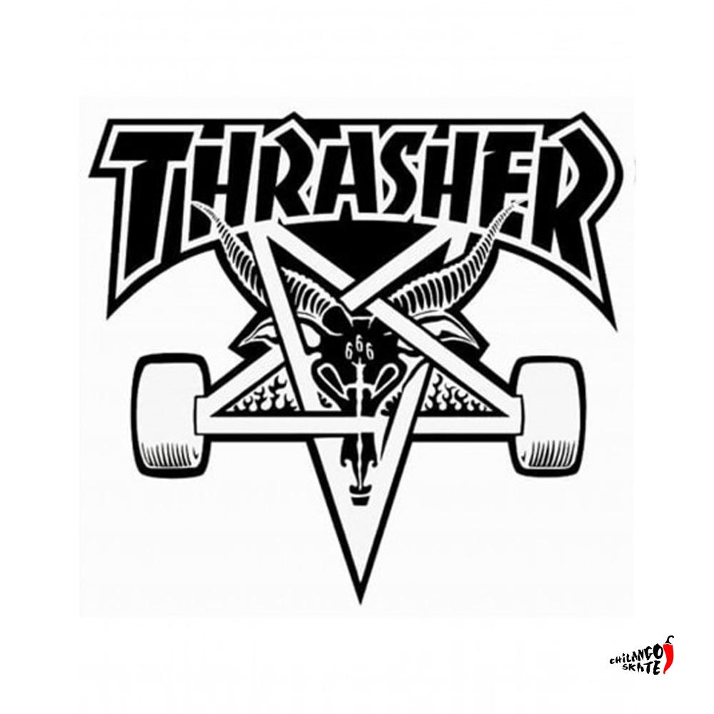 Sticker Thrasher Skate Goat Black 10x10cm