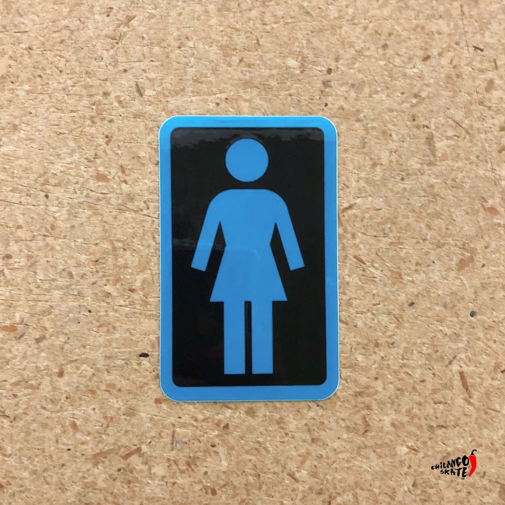 Sticker Girl Box Neon Azul Negro 5x8cm