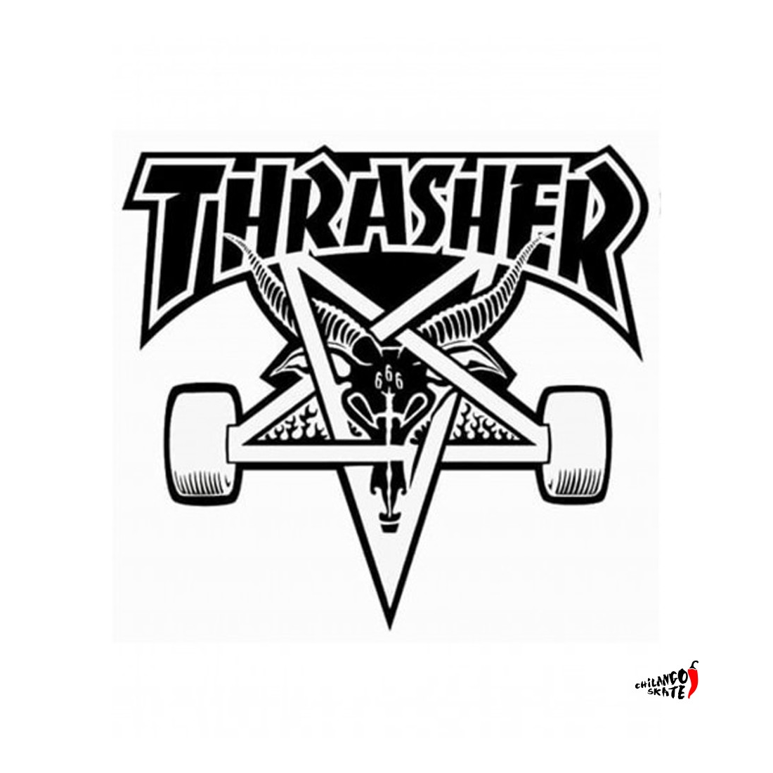 Sticker Thrasher Skate Goat Black 21x23cm