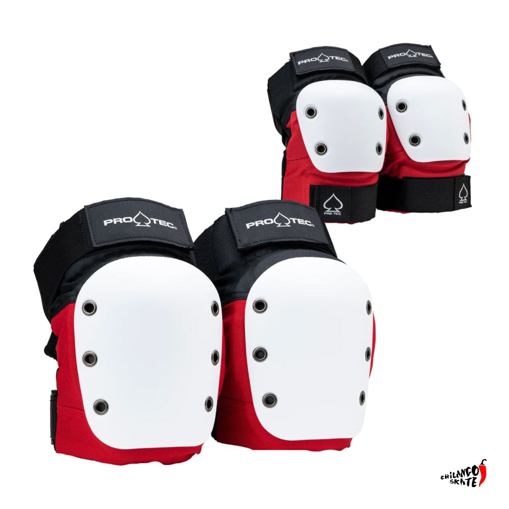 Set de Protecciones Pro Tec Street White Red Elbow Knee Pack