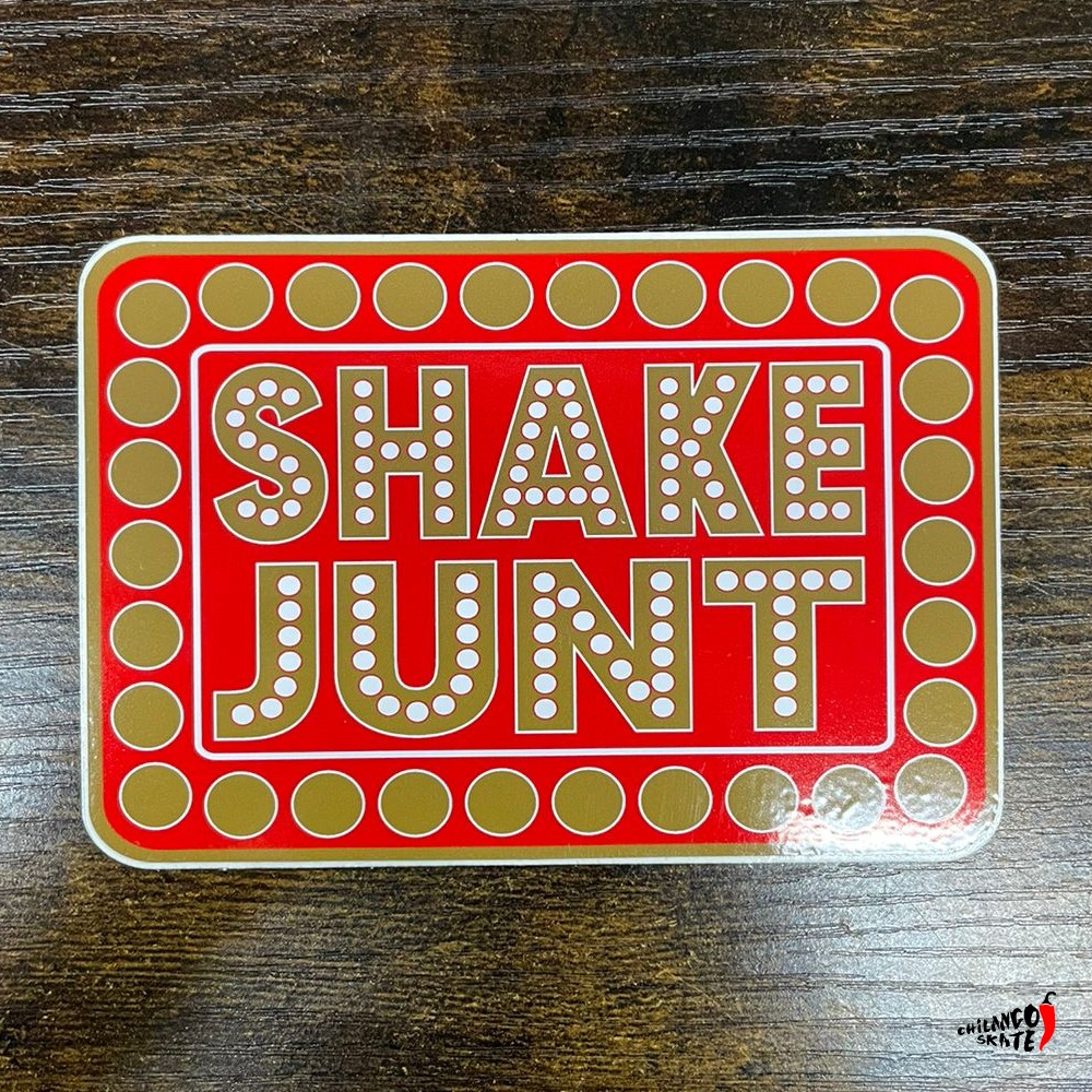 Sticker Shake Junt Box Logo Red Gold 11x8cm