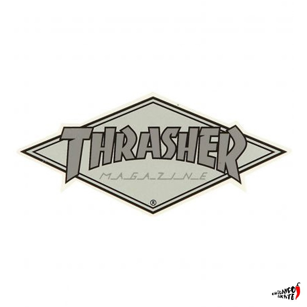 Sticker Thrasher Diamond Logo Silver 10x5cm